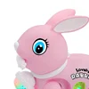 New Cartoon Electric leash bunny glow music rope radish jumping bunny  Walking Rabbit Learning Crawling Toy for children gifts 3