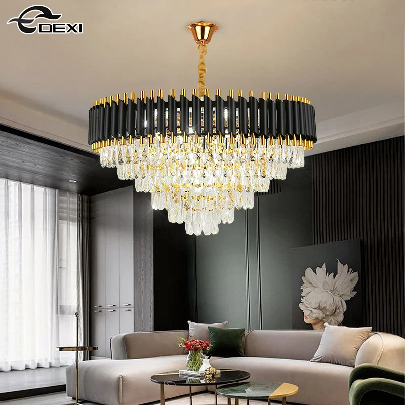 Modern Bedroom Living Room E14 Crystal Chandelier Hotel Lamp Villa