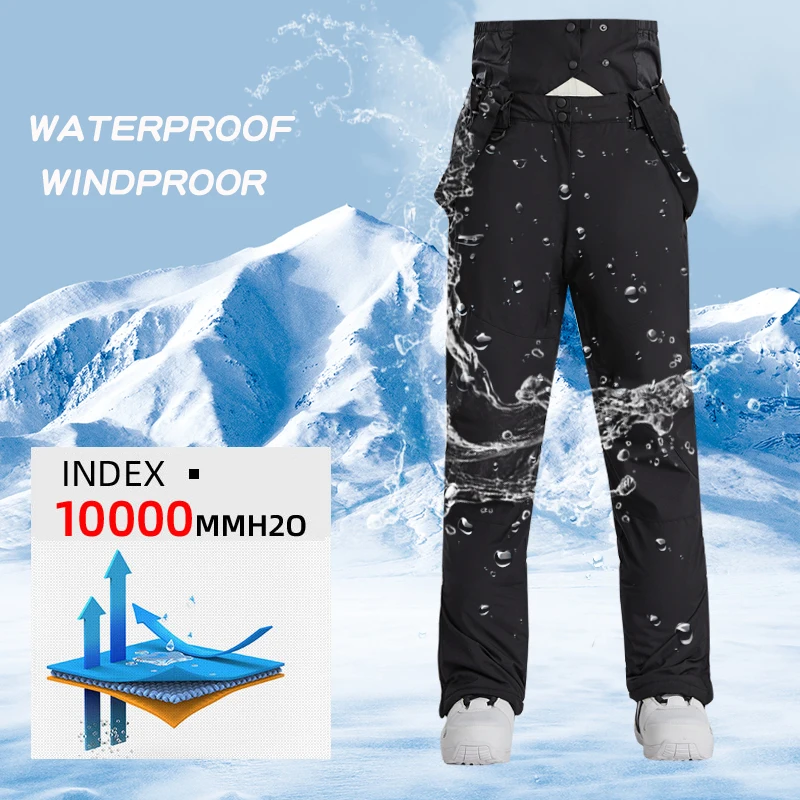 Men Winter Thick Ski Suit Super Warm Waterproof Windproof Hooded Fleece Jacket and Pants Outdoor Hiking Climbing Skiwear Set