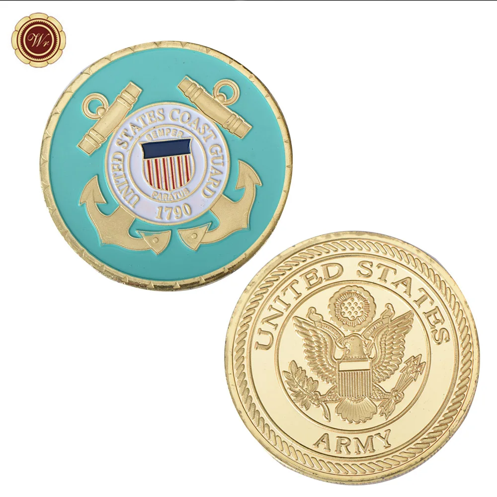 Позолоченные монеты для береговой охраны США, памятные монеты флота США, сувенирные подарки для коллекции Позолоченные монеты для береговой охраны США, памятные монеты флота США, сувенирные подарки для коллекции