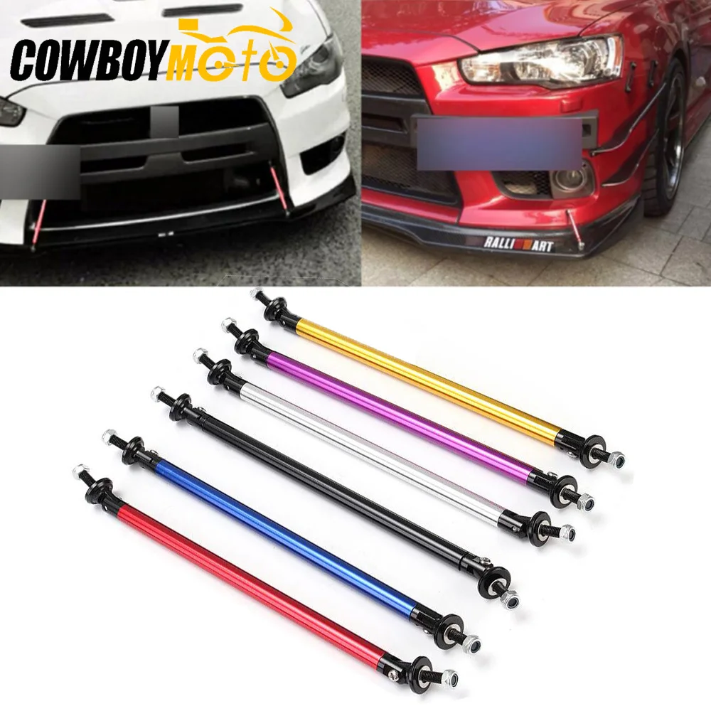 1 Pair Universal Car Auto SUV Front Rear Bumper Lip Splitter Spoiler Strut Rod Tie Support Bars 10cm 15cm 20cm Black Blue Red