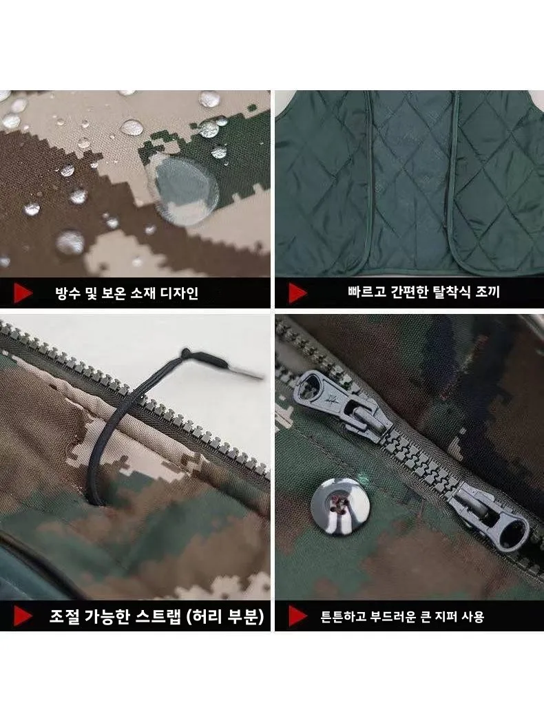 새로운 겨울 두꺼운 위장 남성용 코튼 코트 군사 훈련 겉옷 작업복 보호 의류 롱 코트 자켓