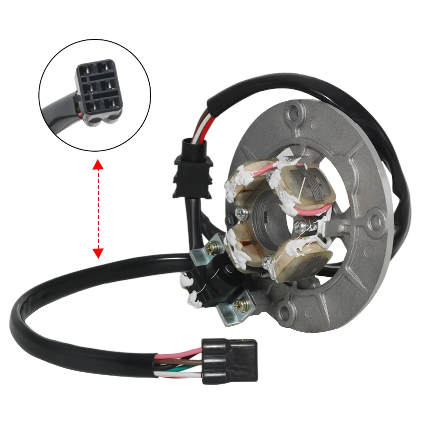 

Катушка статора мотоцикла для Yamaha YZ250 YZ250F YZ400 YZ400F YZ426 YZ426F YZ450 YZ450F OEM:5BE-85560-19 5BE-85560-12 5BE-85560-11