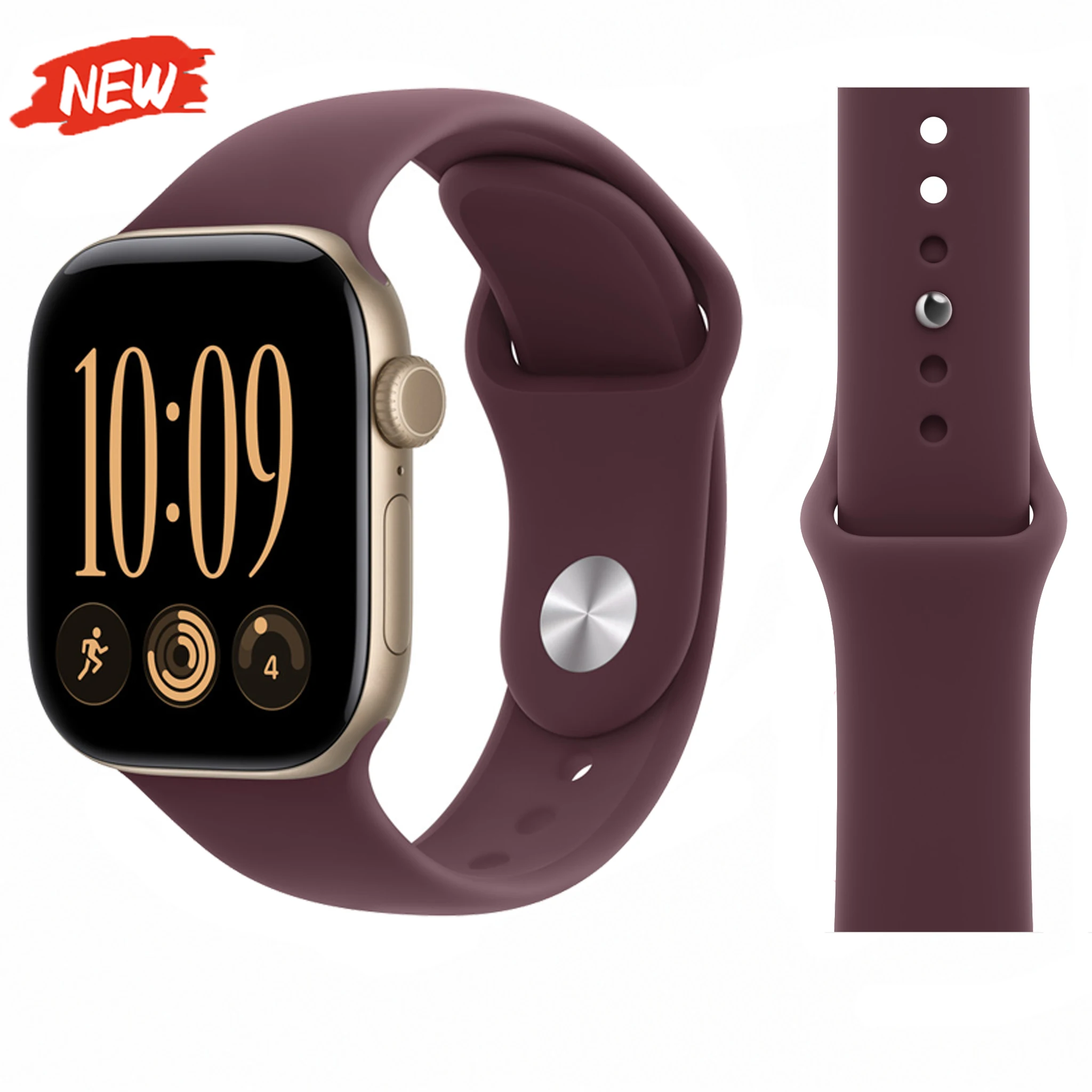 Silicone Sport Band for Smartwatch, Breathable Wristband Strap