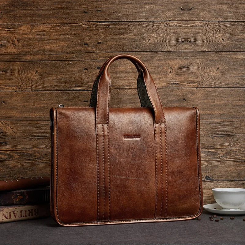 

Emperor Paul Leather Briefcase Messenger Handbag Business Retro Men's Bag New Fashion Shoulder Computer Bag