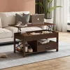 Coffee Table, 39" Lift Top Coffee Table with Hidden Compartment, Storage Drawers and Storage Shelf for Living Room, Reception 1