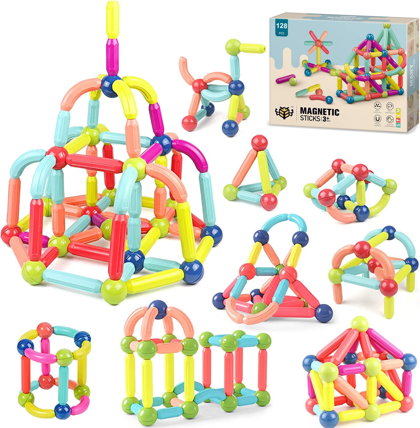 Kids Building Blocks Rods Construction Set For Toddlers
