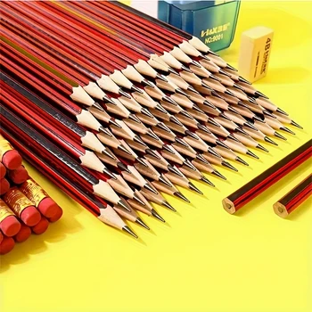 9 pezzi/25 pezzi Realizzati in legno di pioppo di alta qualità Matita HBP con gomma, adatta per scrivere, dipingere, disegnare e schizzi, Sc