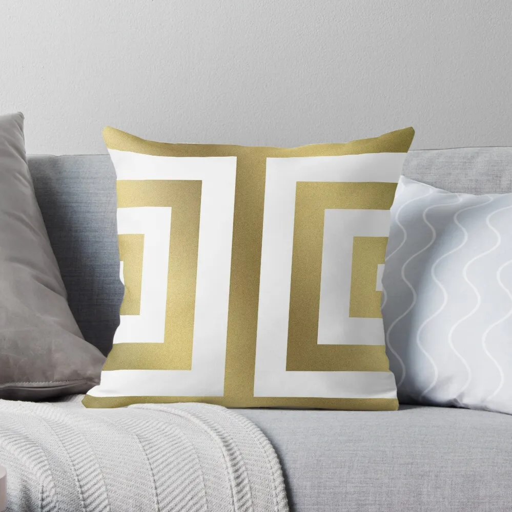 Gold Greek Stripes Throw Pillow Cushion Cover Sofa Covers For Living Room