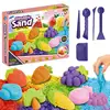 Play Sand for Kids Sensory Toys Moldable Sand Fake Sand Play Set Educational Toys Kids Sand Sensory Sand with Tools & Molds 2