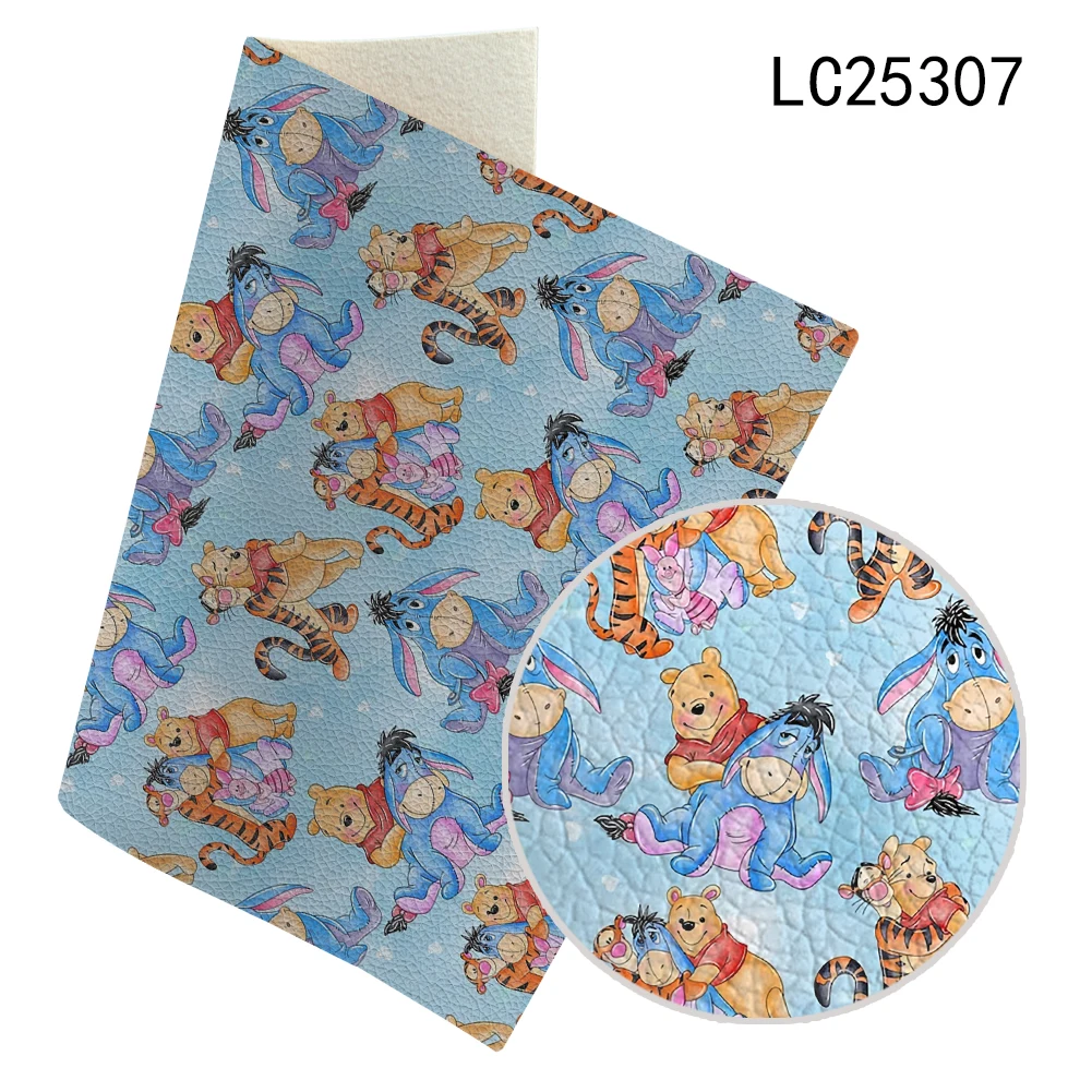 Disney Faux Leather Sheets Ena Of Avalor Winnie Pooh Tessuto In Pelle Sintetica Stampata Litchi Per Orecchini Fai Da Te Fiocchi Per Capelli 30*136