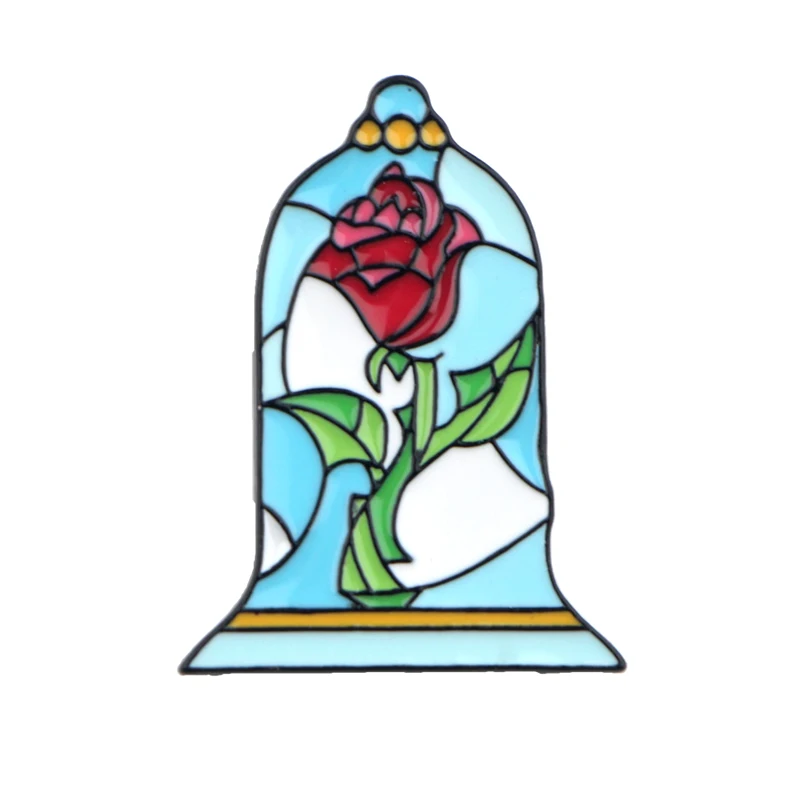 LT960 Beauty and the Beast Rose Flower Collection Enamel Lapel Pin