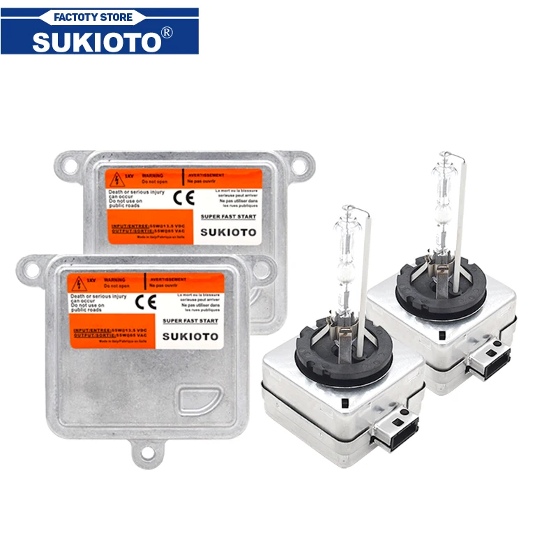 Sukioto 2pcs 12v 55w D1s Hid Xenon Ballast Control Unit With Car Light