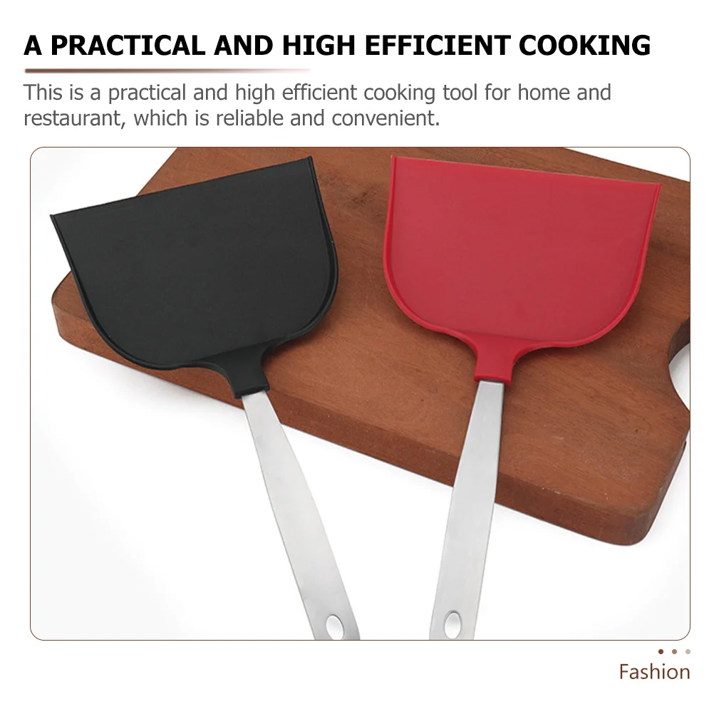 Non-stick Cooking Frying Fish Spatula Kitchen Utensil Steak (Black) Portable Wok Spatula