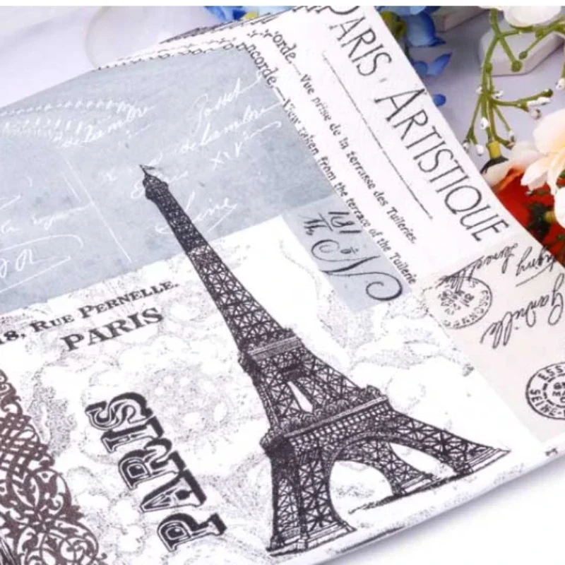 Limited Edition Eiffel Tower Colourful Napkin Eiffel Tower Print Colourful Tissue Paper Collector's Edition 20pcs/pac 2-Ply 33cm