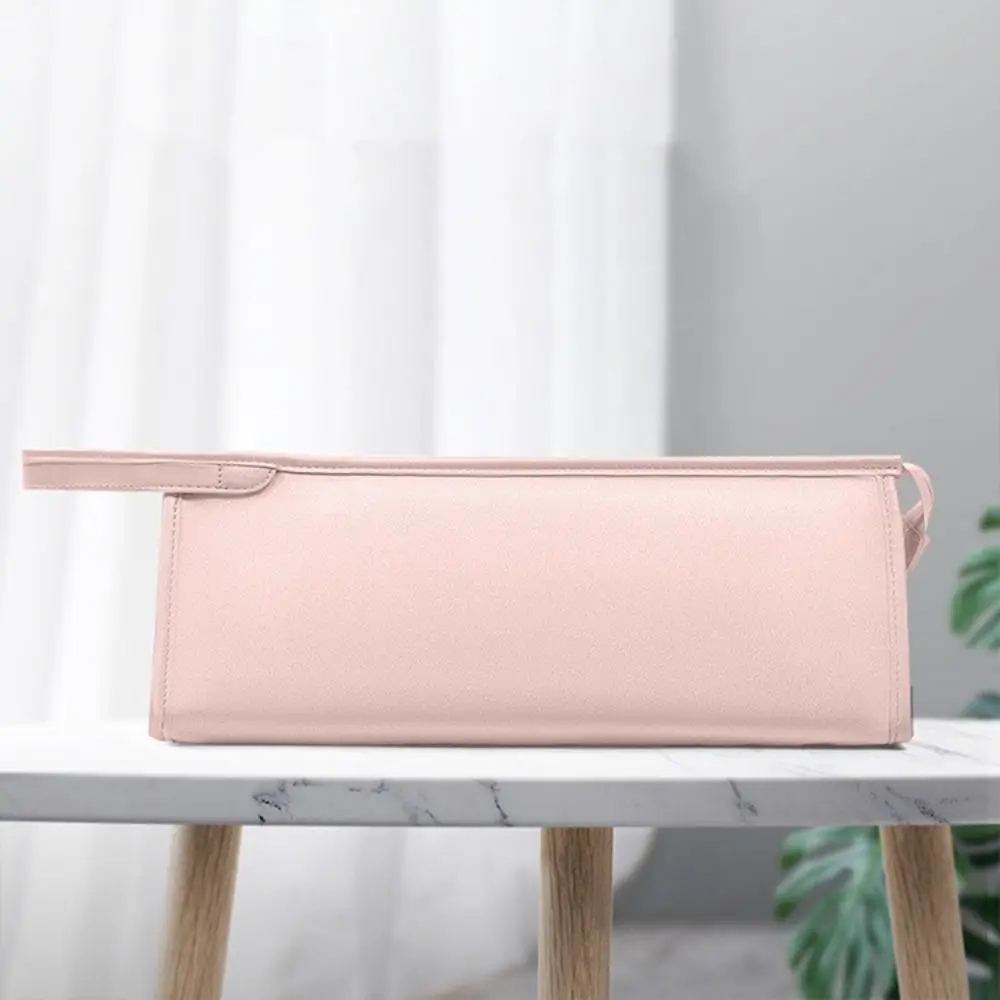 PU Leather Hair Dryer Storage Bag Large Capacity Dustproof Travel Storage Bag Durable Waterproof Make Up Bag Hair Styling Tools