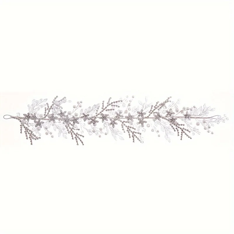 Crystal Pearl Headband Tiara for Women Rhinestone Wedding Hairband Headband Bridal Wedding Hair Accessories Jewelry jewelry accessories,jewelry set,hair accessory,hair headdress,bridal headwear