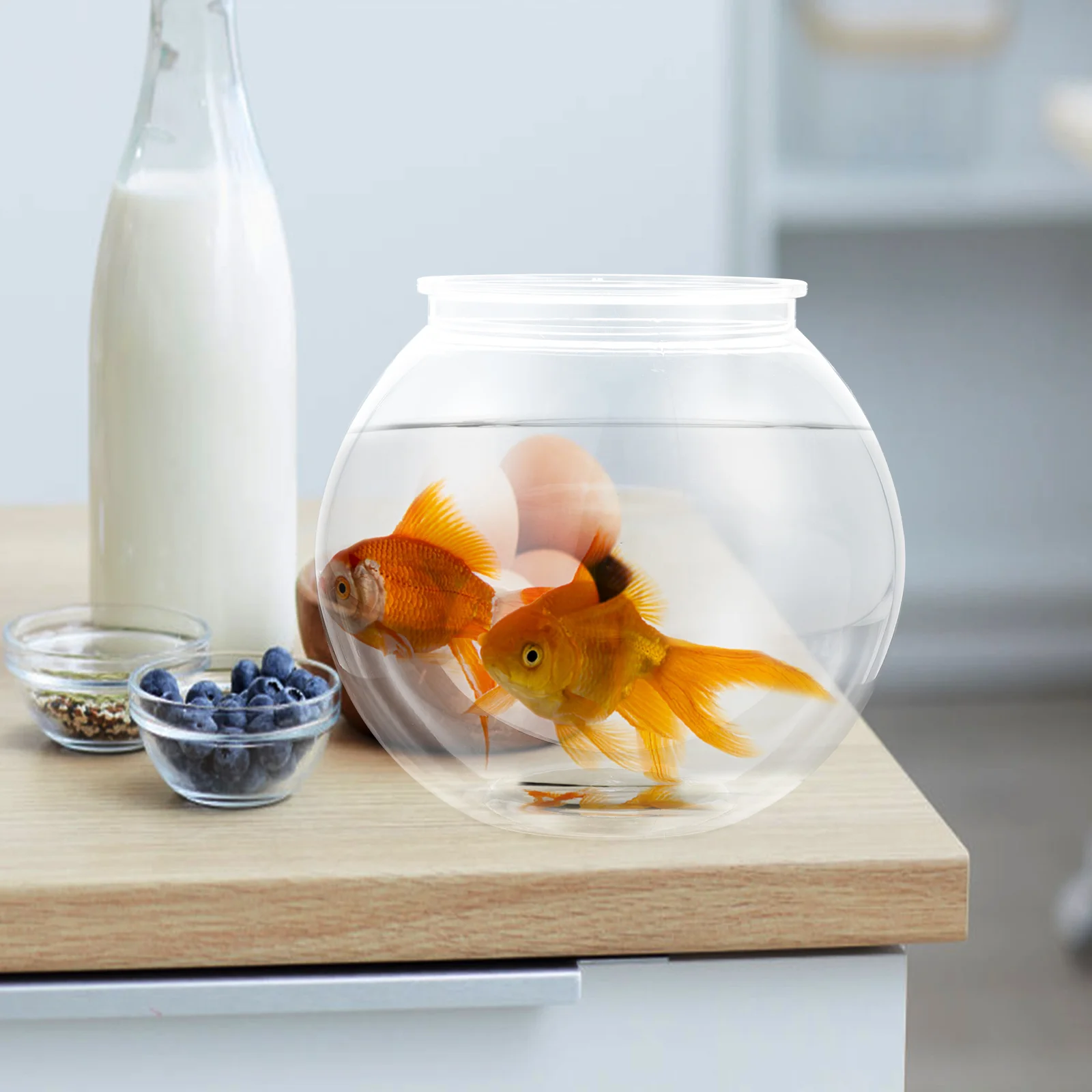 

Small Fish Tank Desktop Aquarium Decoration Bowl Plastic Household Goldfish Room Home Globe Ornament Landscape