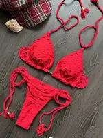 Hot New Women Beach Party Bikini Backless Rope Triangle Swimsuit Multicolor