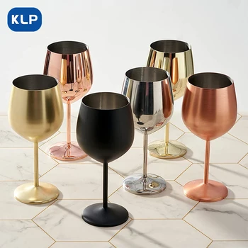 KLP 북유럽 304 스테인리스 스틸 칵테일 글라스, 레드 와인 글라스, 금속 키 큰 샴페인 글라스, 크리에이티브 KTV 바 와인 용품