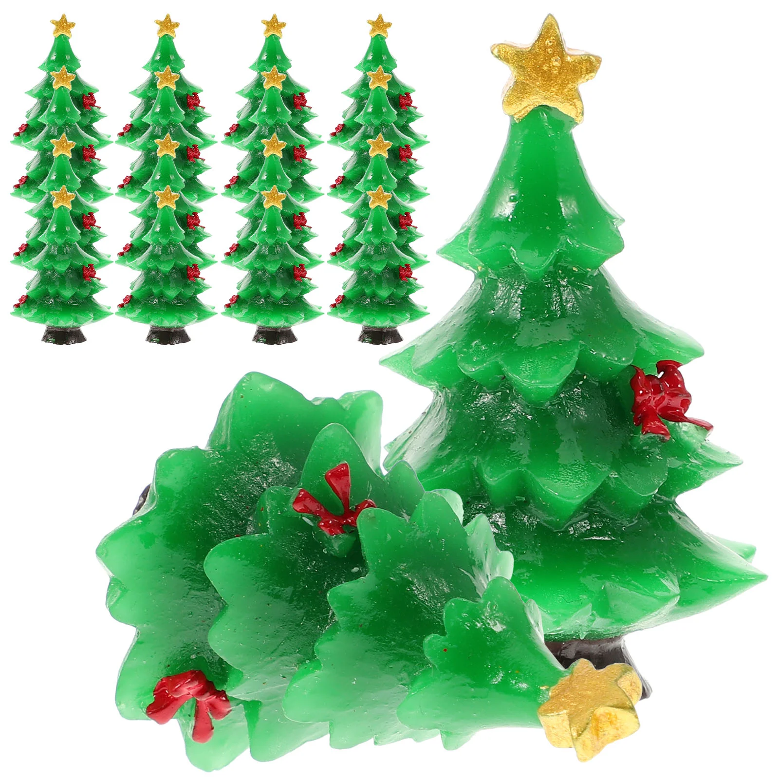 

30PCS Creative Resin Christmas Tree Ornaments Mini Xmas Decoration Handcraft Gift Microlandscape Supplies Accessory (Random