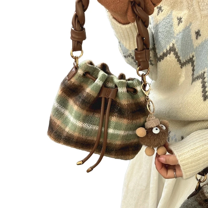 Women Shoulder Bag Vintage Crossbody Bag Female Bag Girls Shopping Dating Bag Korean Autumn Winter Bucket Bag