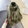 Winter Warm Cashmere Scarf for Women Luxury Pashmina Blanket Thick Shawl Wrap Neckerchief Fashion Bufanda Echarpe Poncho 2024 3