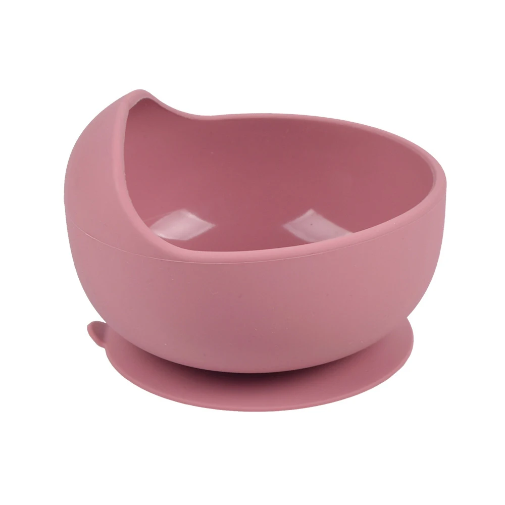 Eco-Friendly Silicone Toddler Suction Plate and Bowl Set with Wood Cutlery