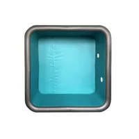 Piscine gonflable carrée de 2m x 2m pour usage domestique, idéale pour les jeux aquatiques en plein air, les activités aquatiques et la natation 2