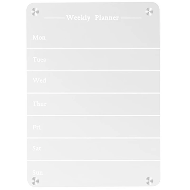 Clear Dry Erase Board For Refrigerator Acrylic Magnet Weekly Calendar For Refrigerator