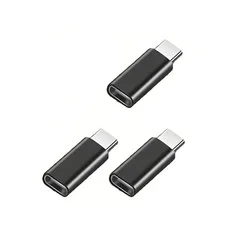 Universal USB - C Male to Female Data Extension Adapter (Black - 3 pcs)