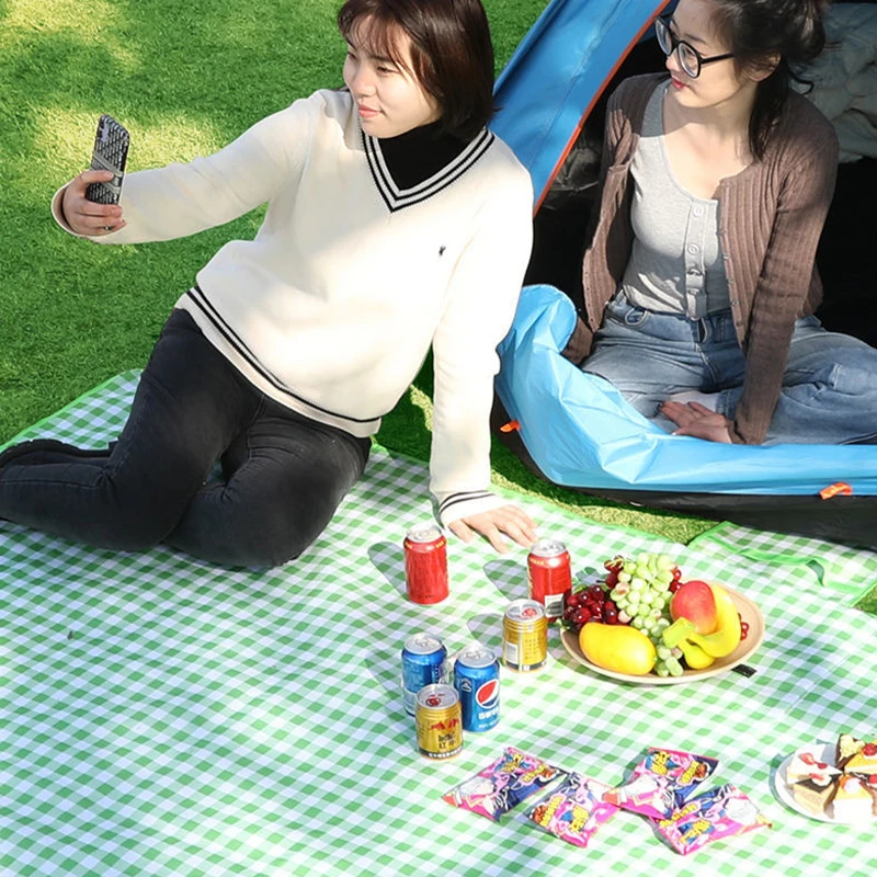 야외 피크닉 접이식 캠핑 담요, 휴대용 캠핑 담요 방수 슬리핑 패드 비치 매트 여행 하이킹 텐트 블랭킷 담요