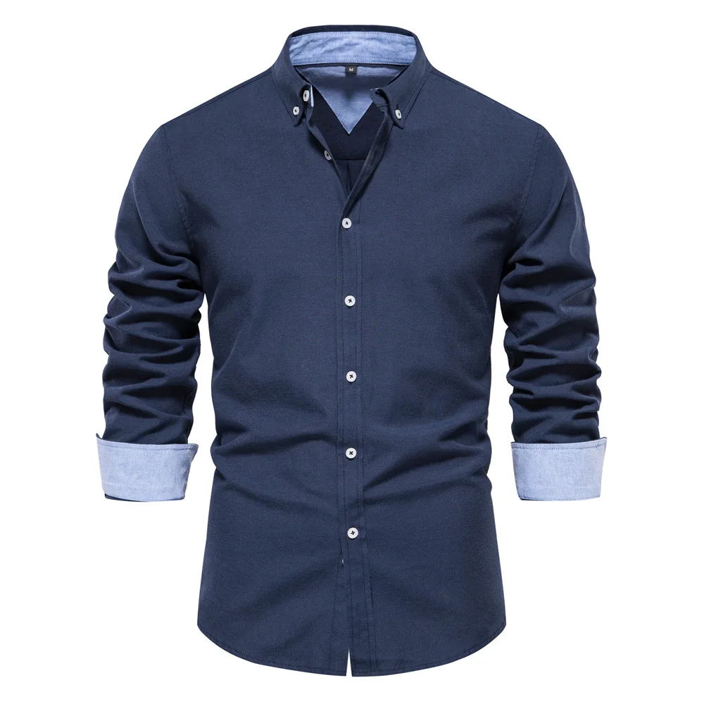 liaddkv Camicia da uomo casual alla moda con cappuccio primavera e uomo bottoni cappuccio giacca a maniche lunghe cardigan tinta unita casual camicia uomo ricamo, bianco, S