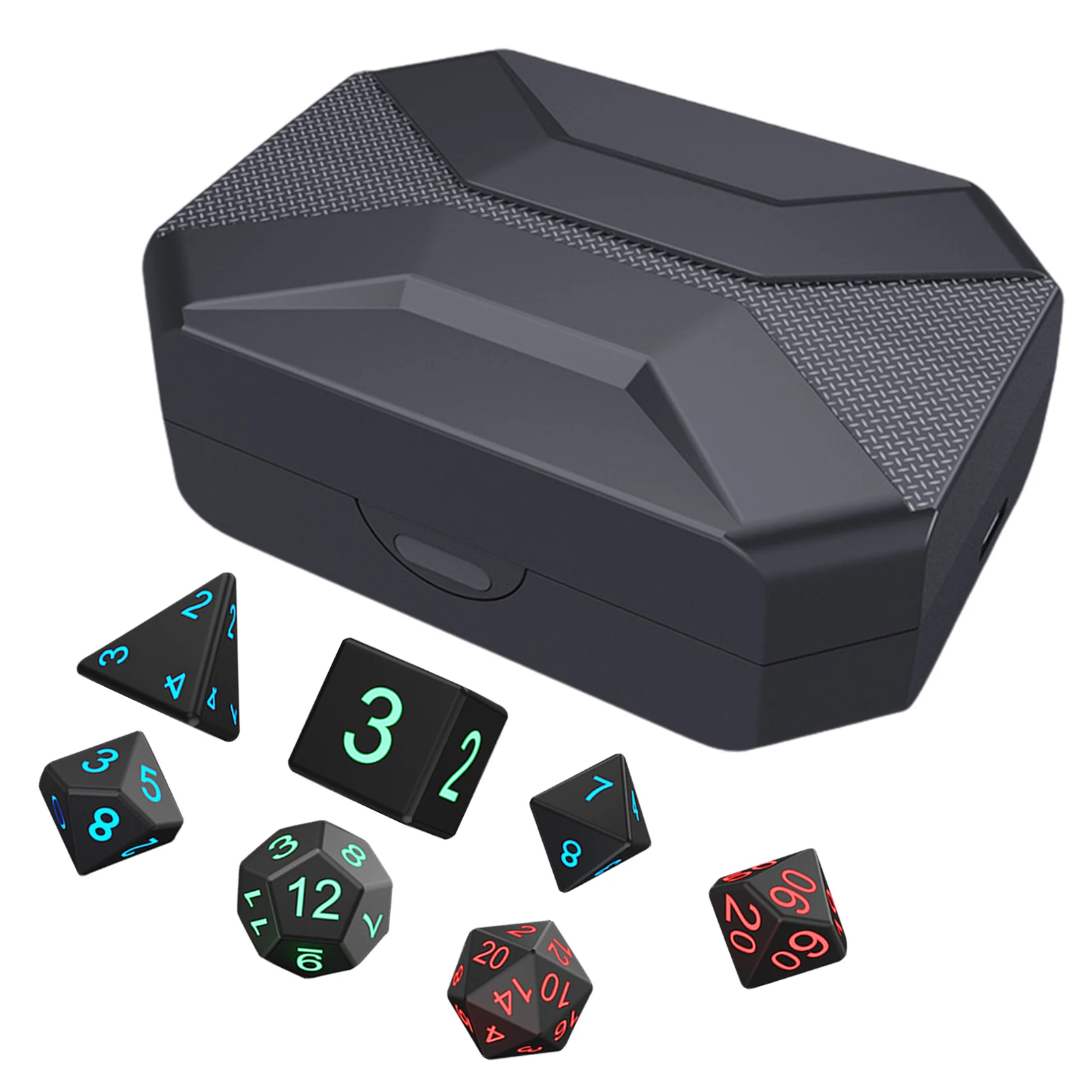 Luminous DND Dice Light Up Dice With Charging Box LED Rechargeable Dice