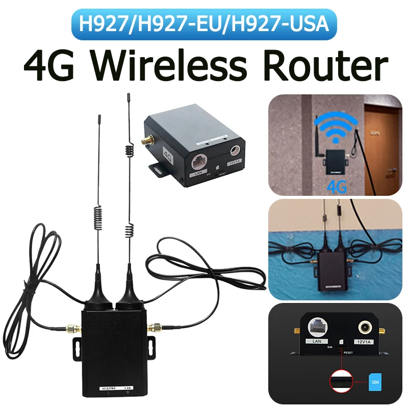 H927 WiFi Router Industrie Grade 4G LTE SIM Karte Router 150Mbps mit Externer Antenne H927 WiFi Router Industrie Grade 4G LTE SIM Karte Router 150Mbps mit Externer Antenne
