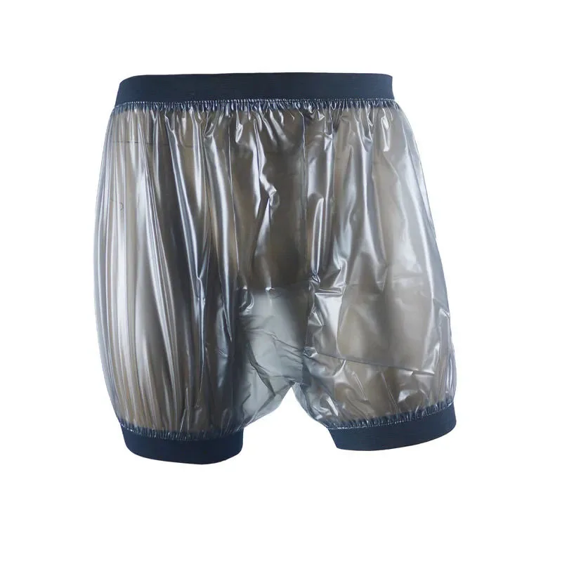 투명 PVC 복서 반바지, 부드럽고 조용한 방수, 누수 방지, ABDL 성인 바지, 요실금 플라스틱 기저귀 팬티