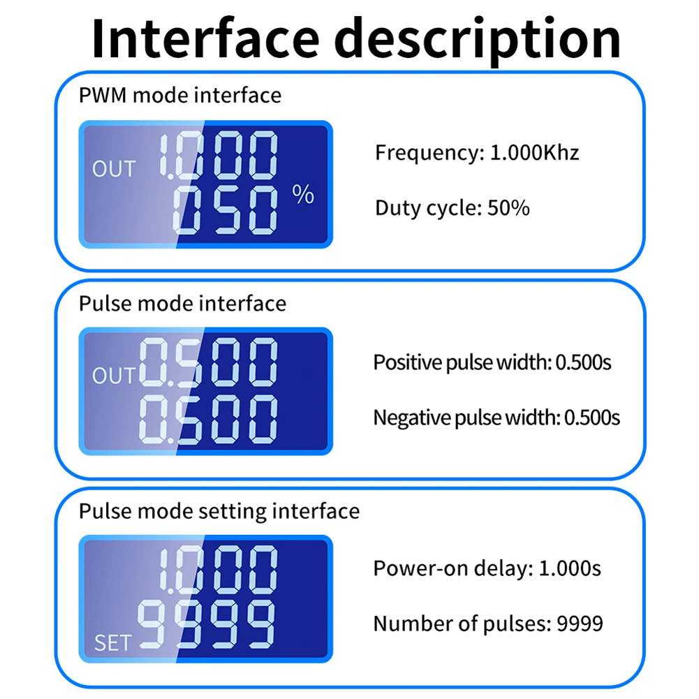 PWM 신호 발생기, 1 채널 PWM 펄스 주파수 발생기, 1Hz-150KHz 사이클 지연 드라이브 모듈, 주파수 듀티 사이클 조절 가능