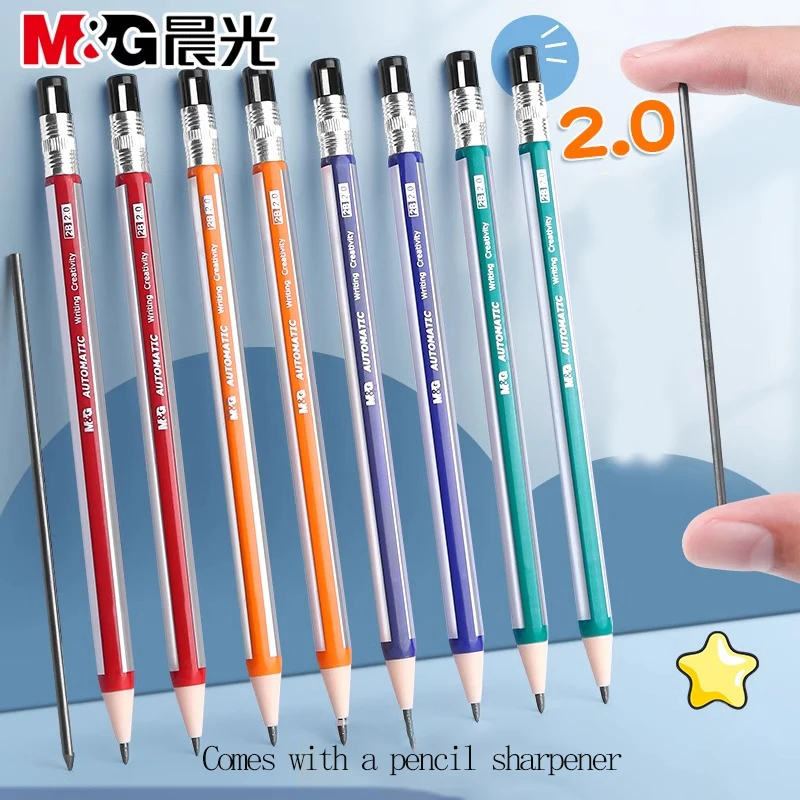 M&G 2.0 mm Automatic Pencil Set HB Automatic Student Pencil with Pencil Roller Pencil Refill School Pen Kawaii Cute Stationery