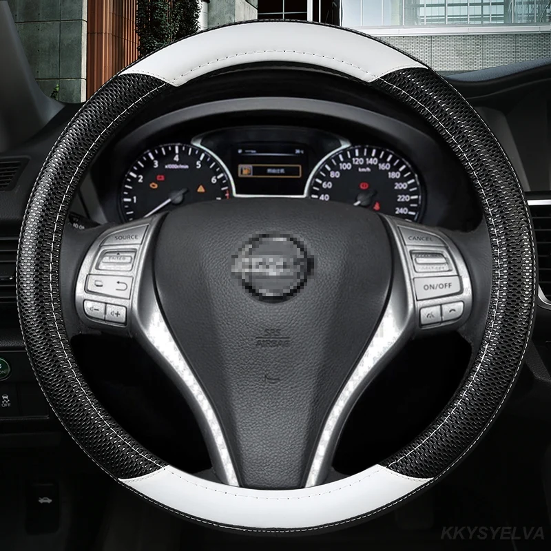 Car Steering Wheel Cover Leather For Nissan Versa Almera Primera Tiida Terrano Qashqai J10 350Z Kicks Patrol Murano Nv200 Xtrail