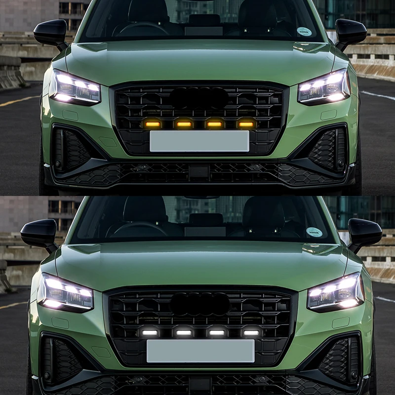 Universal Car Front Grille Light Shell Daytime Running Lamp Amber LED Headlight