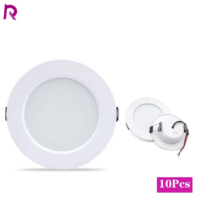 Led ceiling light led downlight led spotlight 10Pcs/Lot led downlight 110V 220V ceiling light 5W 9W 12W 15W 18W recessed round panel light DC12V 24V for indoor lighting