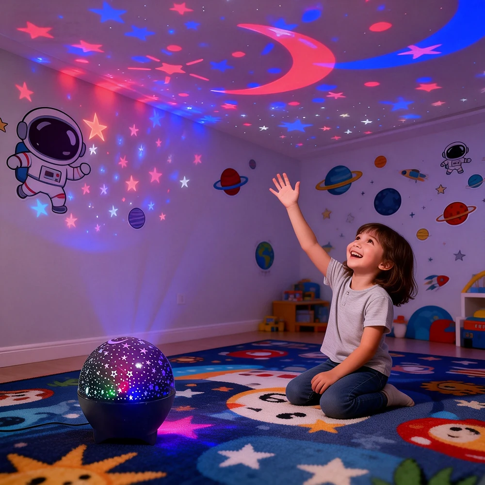 รูปสินค้า ไฟโปรเจคเตอร์ LED ดาว-จันทร์ หมุนอัตโนมัติ