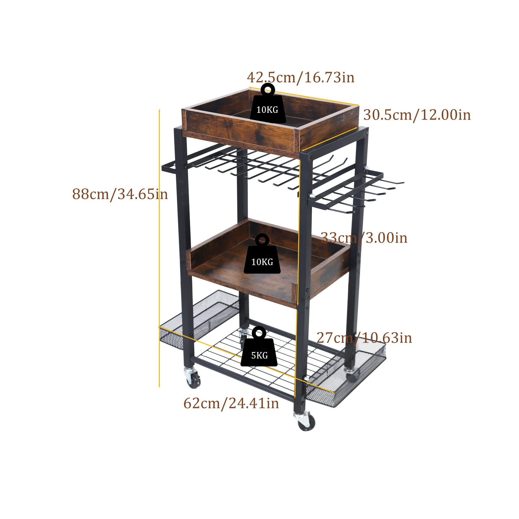 4 Tier Garage Storage Organization Shelving Tool Holder Drill Rack Shelf Rolling Cart Open Tool Chest Cabinet Box Organizer with 5