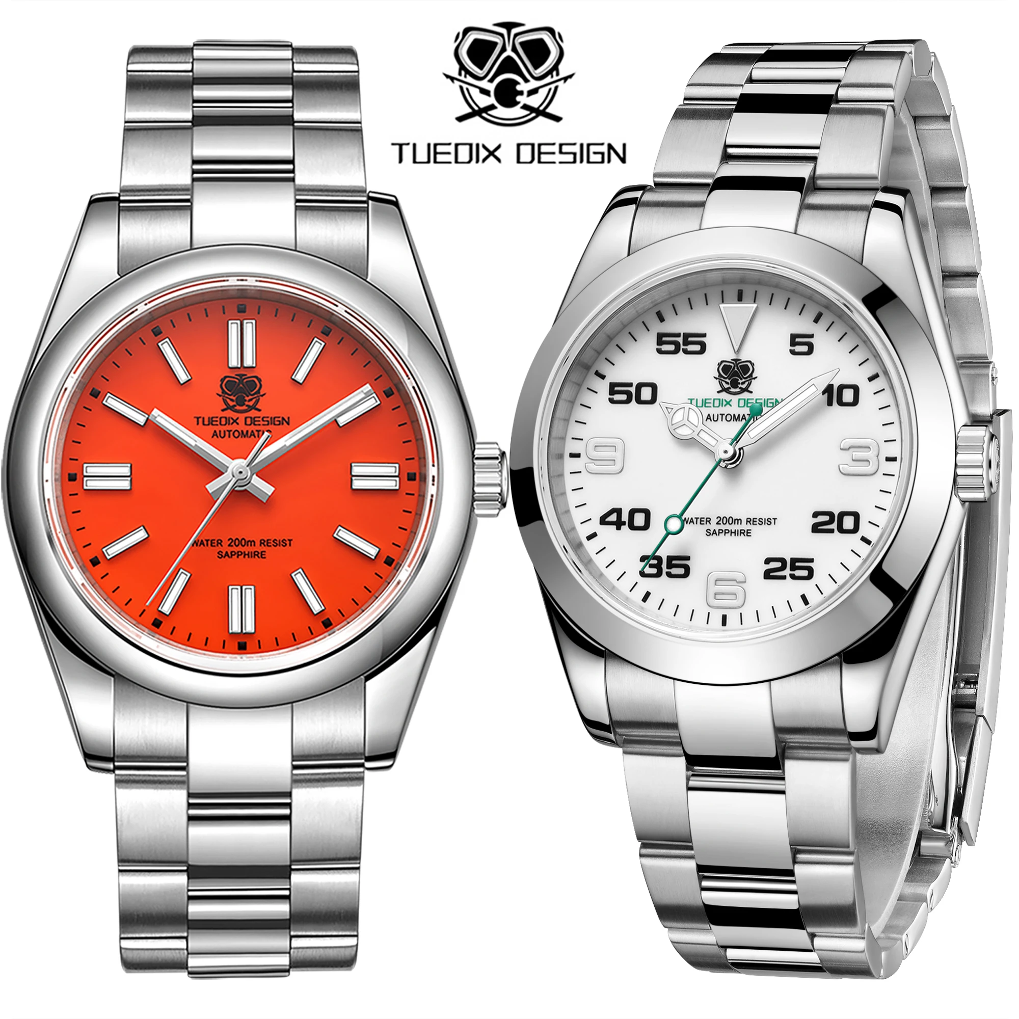 TUEDIX 10Bar Water Resistant Men's wrist watch Fashion Business Men's Mechanical wristwatches Gifts Seiko NH35 Sapphire Crystal