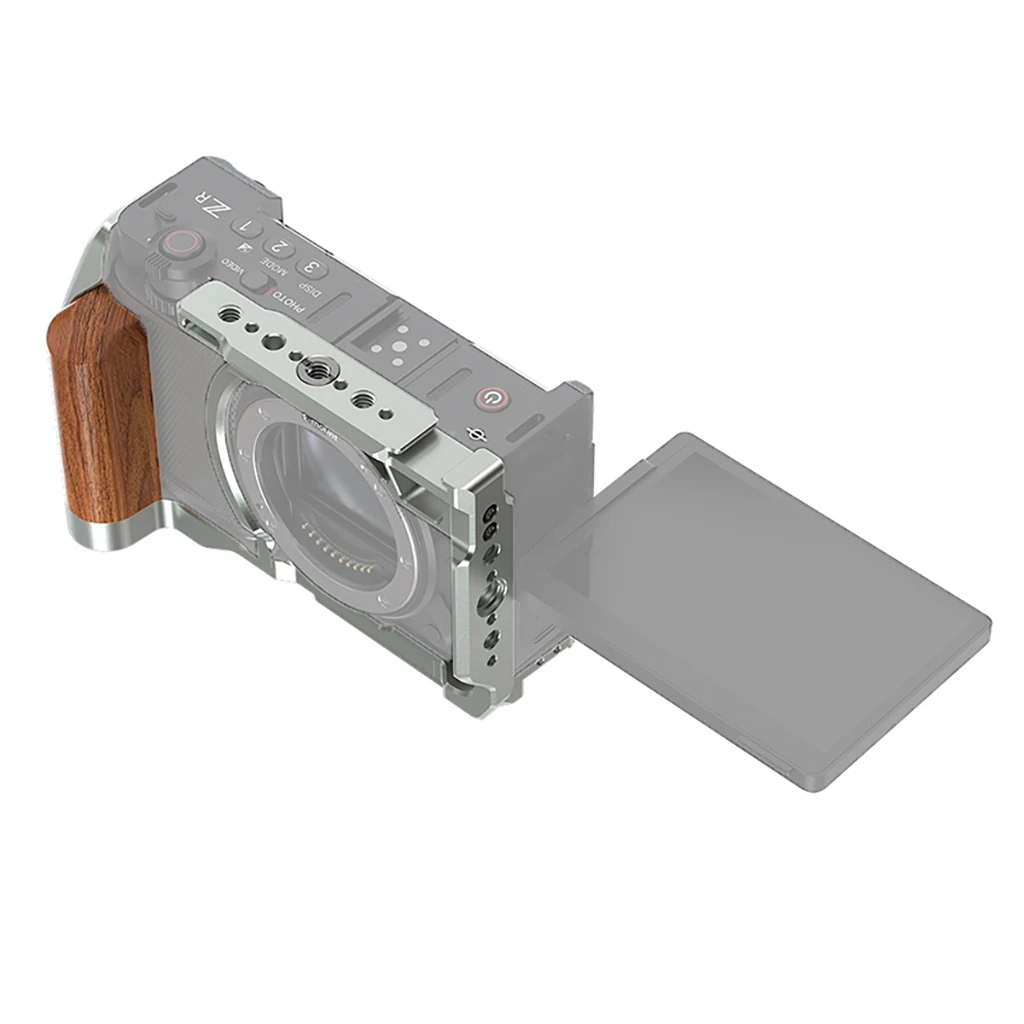 Für Nikon ZR ZR Kamera-Käfig Seitlicher Obergriff Videokamera-Halterung Schutzgehäuse Cold Shoe Halterung 3/8 1/4 Zoll Loch Mikrofonanschlüsse – Detail 40