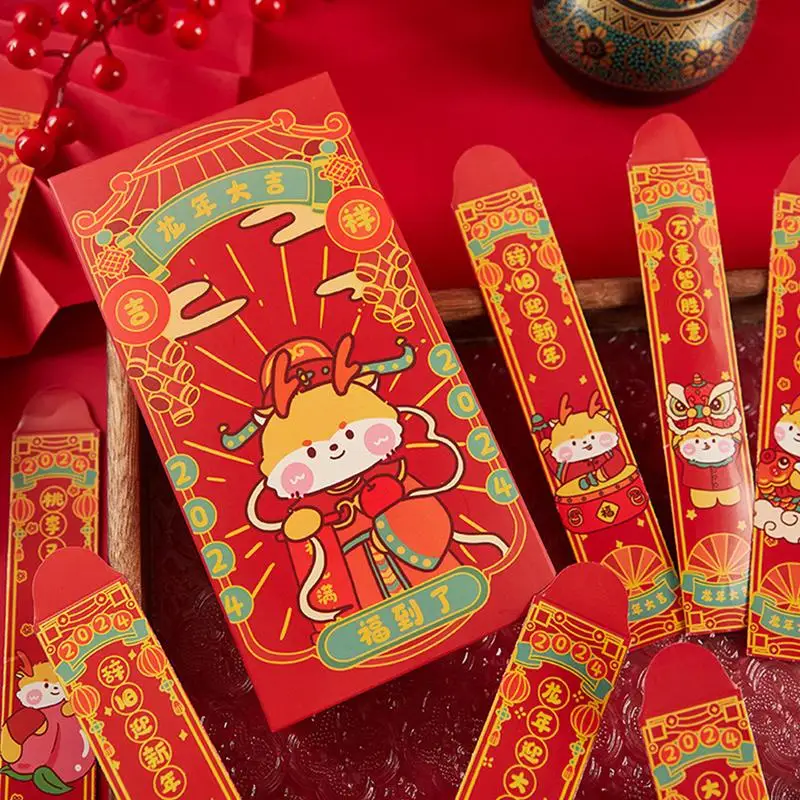 

Red Envelopes Lottery Packets New Year Dragon Pocket Universal Cartoon Luck Money Bag 2024 Dragon Year Chinese Pouch