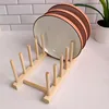 Multifunction Wooden Stand Rack Kitchen Dish Lid Drain Holder Organizer  Kitchen Sundries Rack Cups Shelf Table Book Display 6