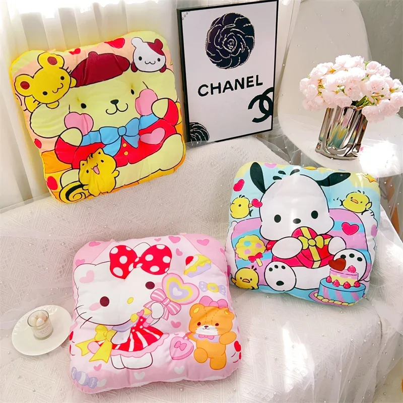 Sanrio Cartoon Printed Seat Cushion Chair Kuromi My Melody Hello Kitty Back Cushion Floor Home Decor Non-slip Gifts Girl 6