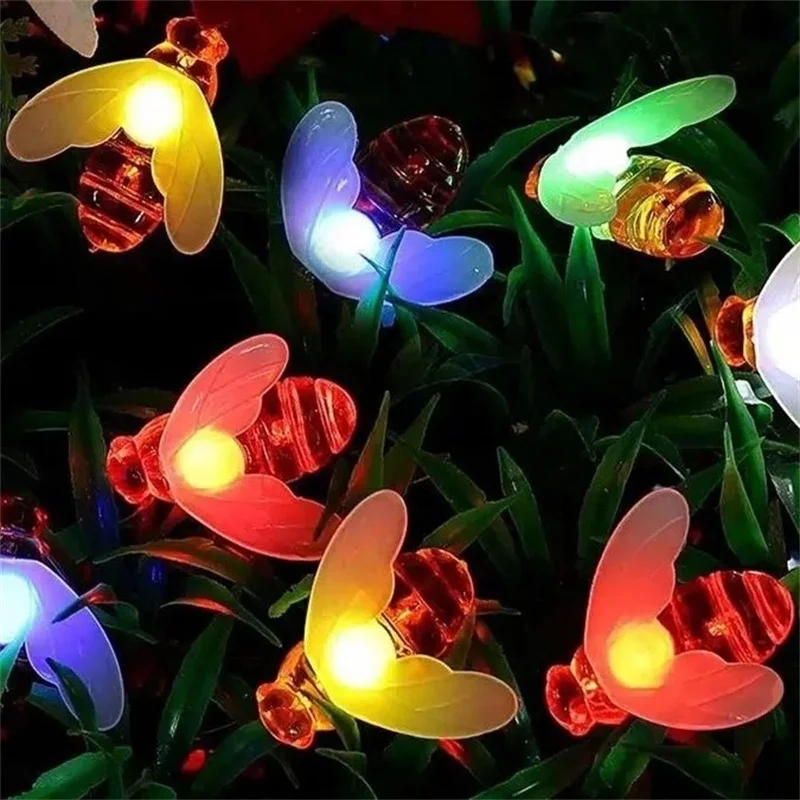 

3M/6M/10M Bee Shaped LED String Lights Outdoor Christmas Garlands Fairy Light Room Holiday Navidad Party Garden Decoration Lamp