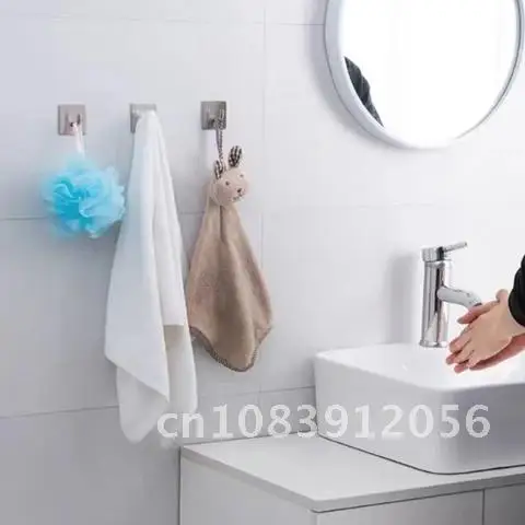 

Stainless Steel Wall Hook Bathroom Hook Self Adhesive Sticky Kitchen Home Waterproof Hanger Storage Hanging Holder Towel Rack